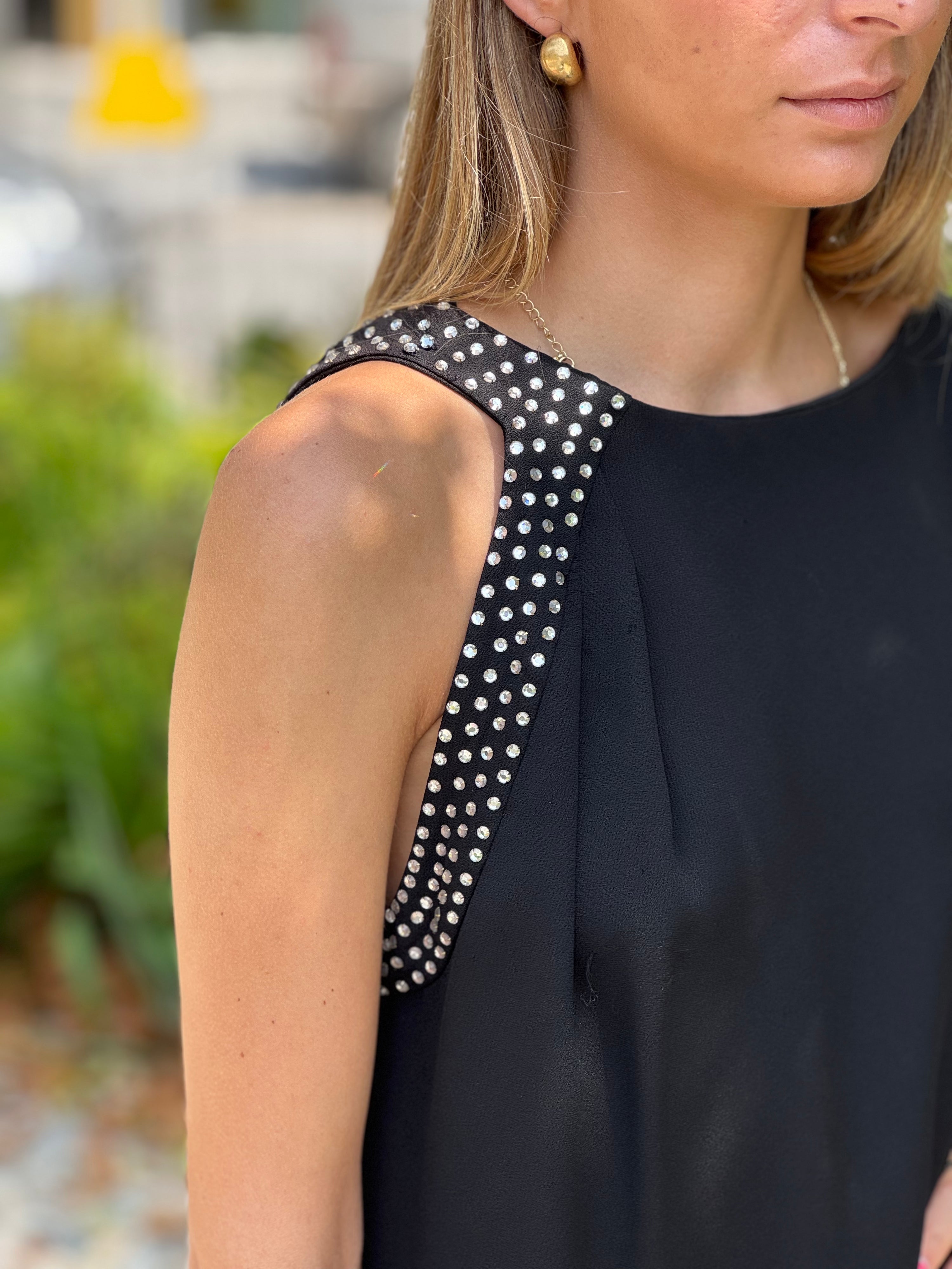 Saint Laurent - Robe asymétrique avec strass t.36