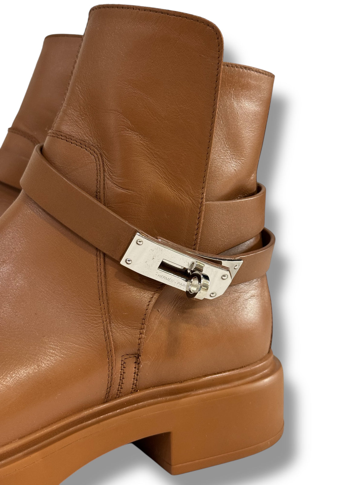 Hermès - Veo Gold ankle boots size 38