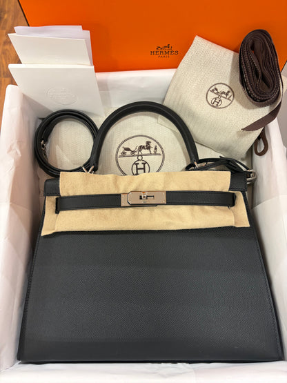 Hermès - Sac Kelly 28 Epsom sellier noir