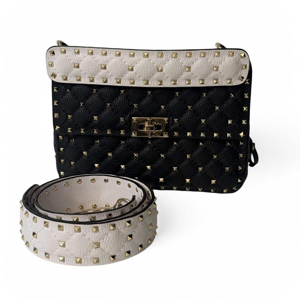 Valentino - Rockstud-Tasche schwarz und weiß