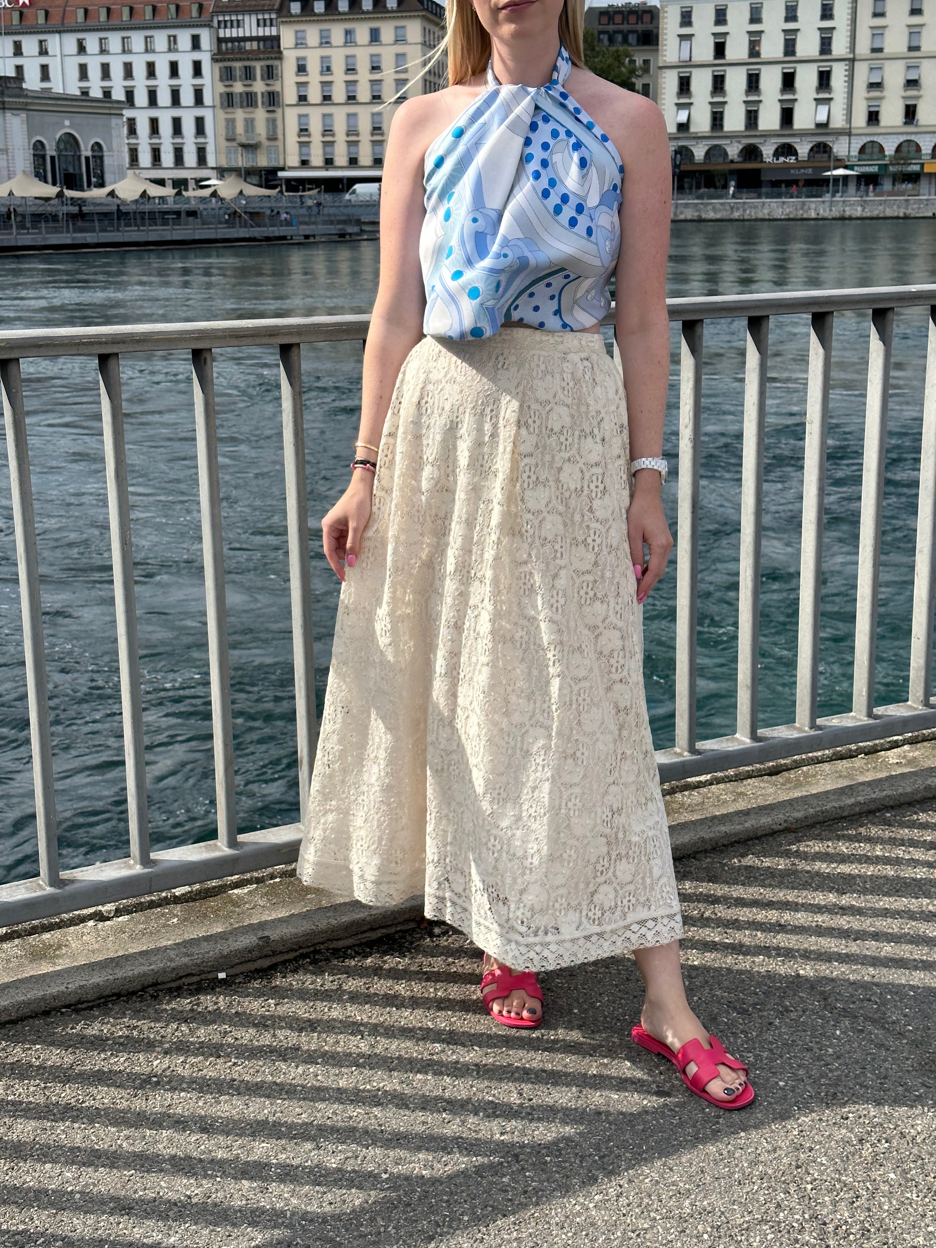 Dior - Long lace skirt