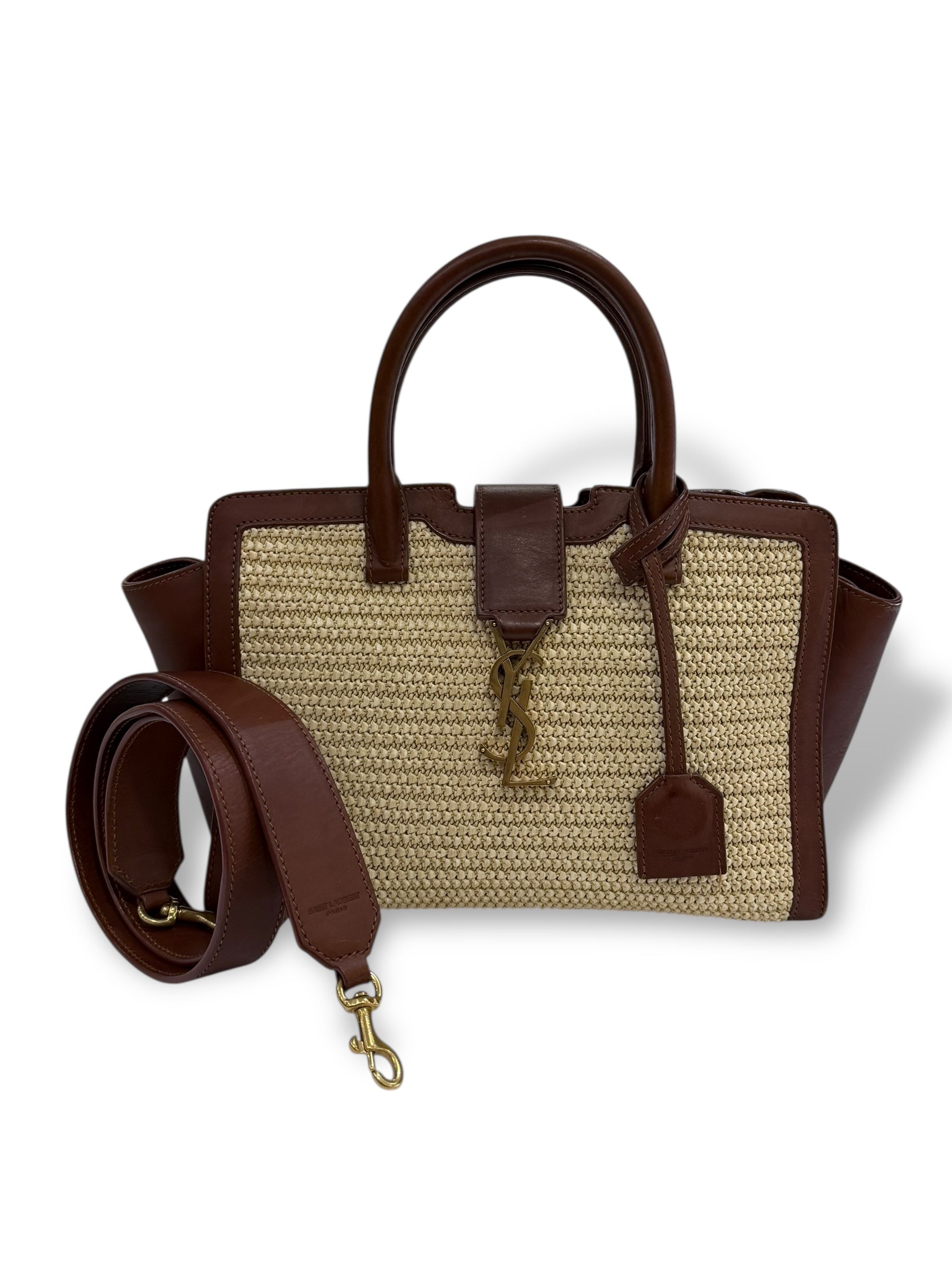 Saint Laurent - Borsa Downtown in rafia
