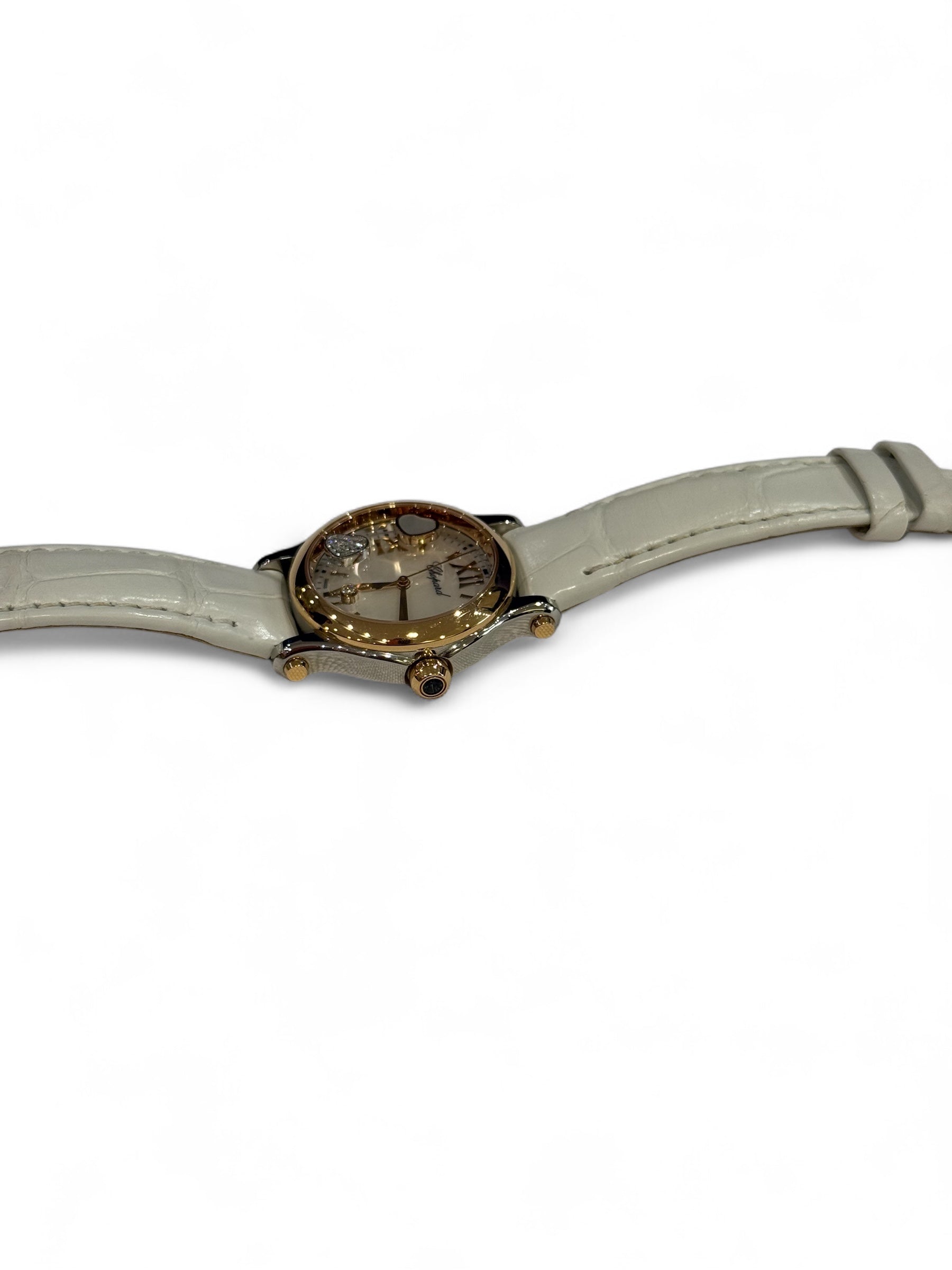 Chopard - Montre Happy Sport 30mm or rose et acier et diamants