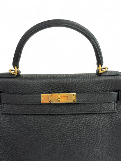 Hermès - Sac Kelly II 28 Togo grainé retourné Noir