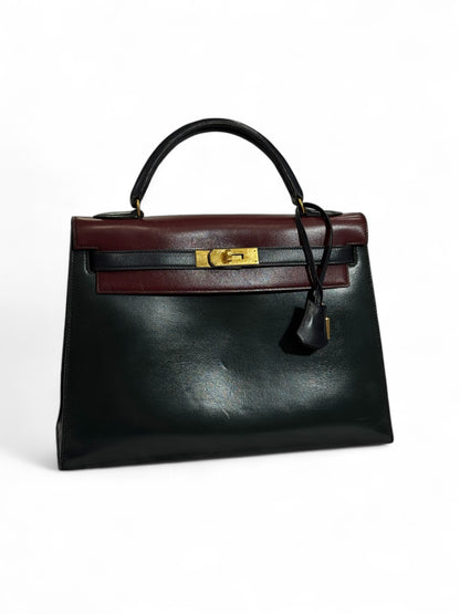 Hermès - Sac Kelly vintage 32 Tricolore