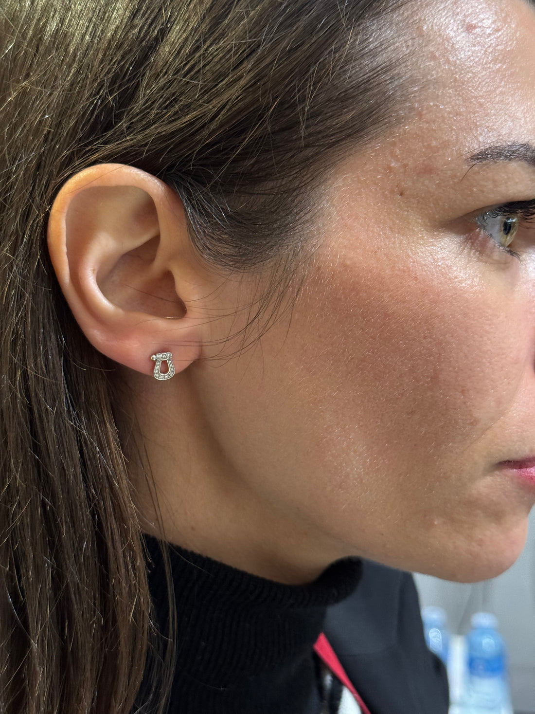 프레드 - 포스 10 화이트 골드 다이아몬드 귀걸이