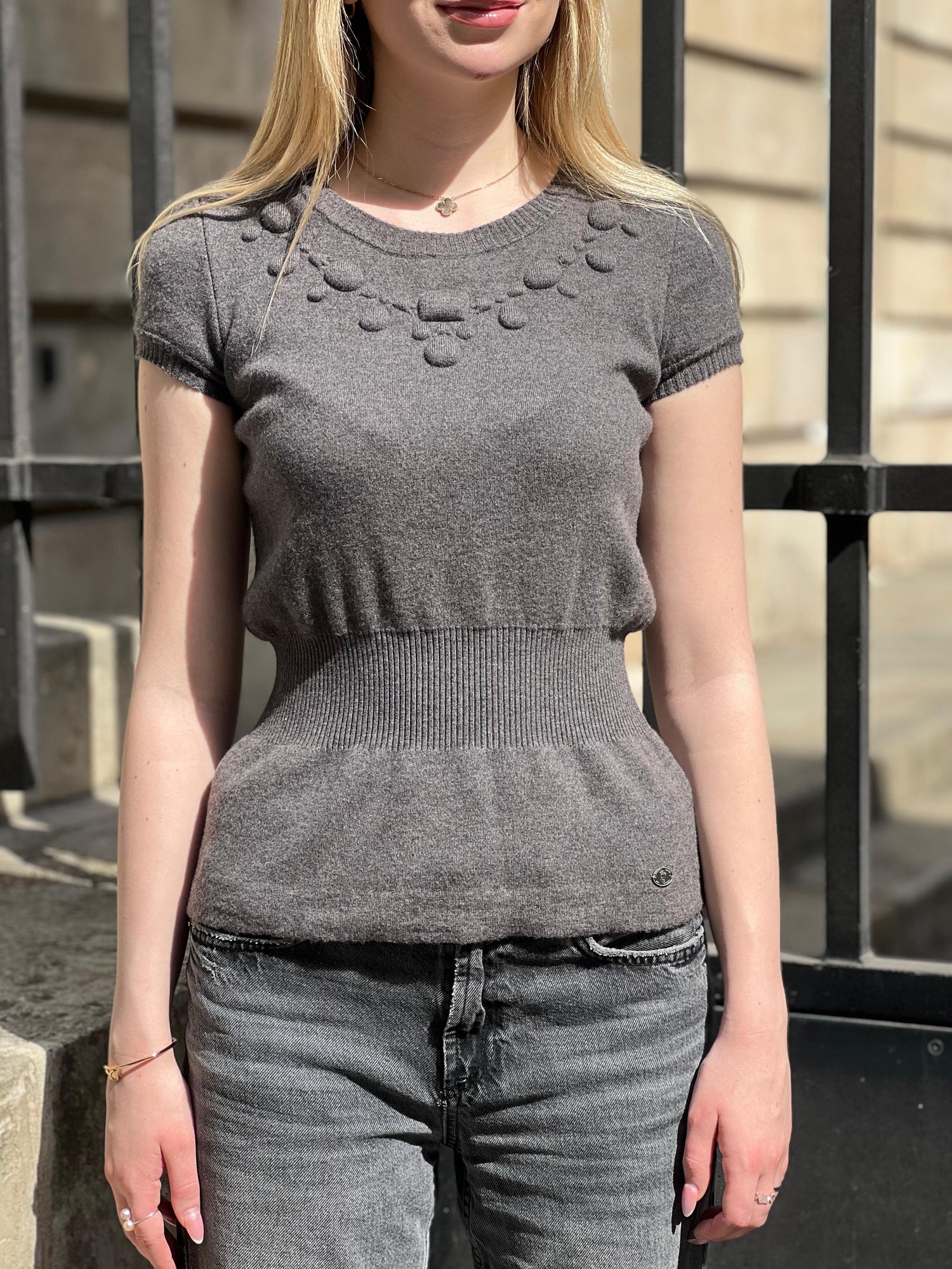 Chanel - Kurzarmpulli T38