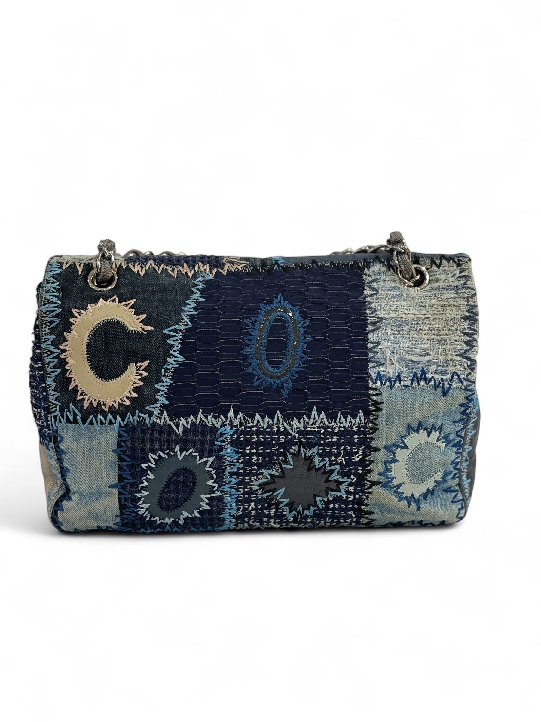 Chanel - Klassische Jumbo-Tasche aus Jeans-Patchwork
