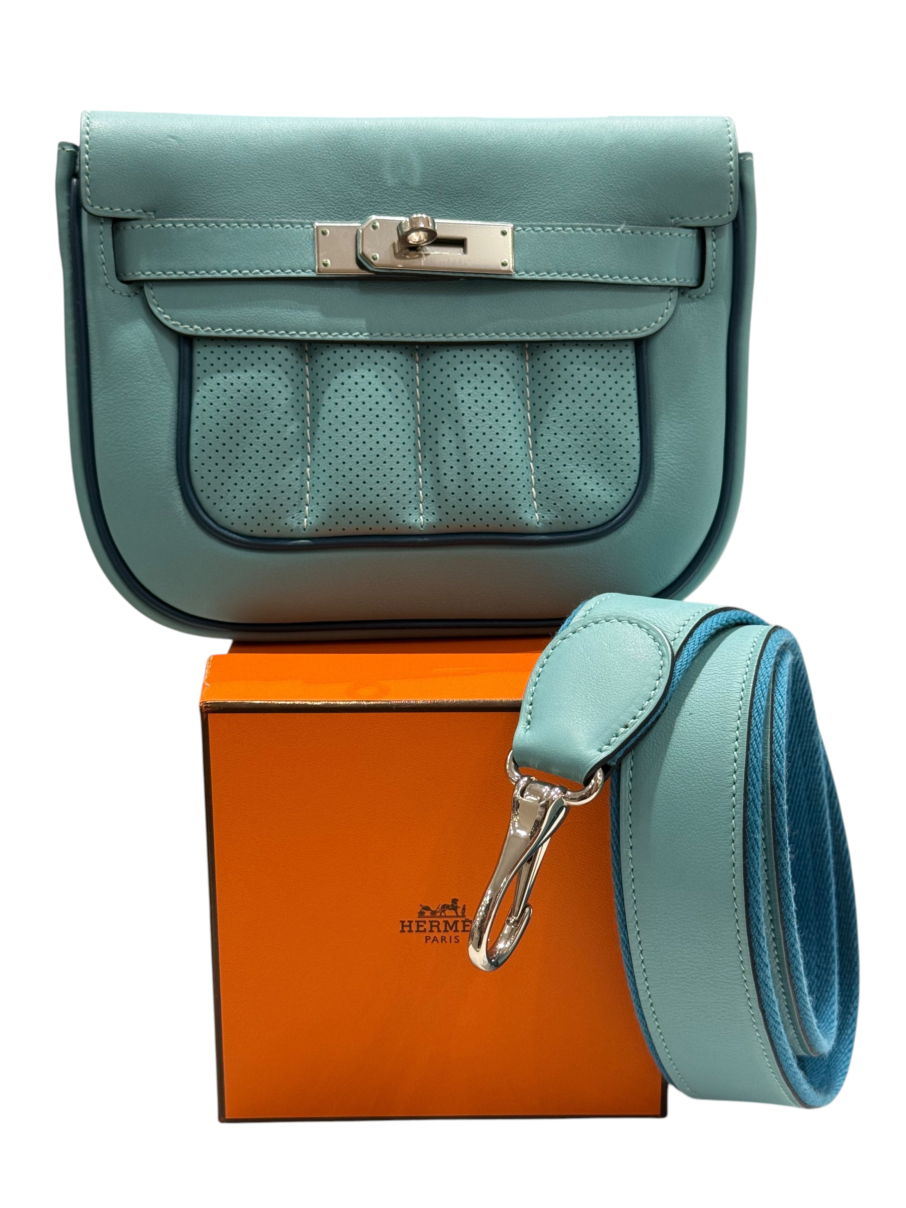 Hermès - Borsa mini Berline Atoll/Colvert
