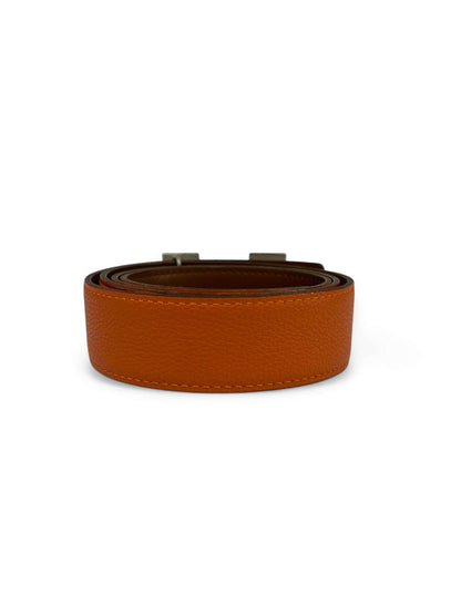 Hermès - Ceinture réversible orange / gold t.95