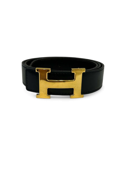Hermès - Ceinture réversible noir / marron t.90