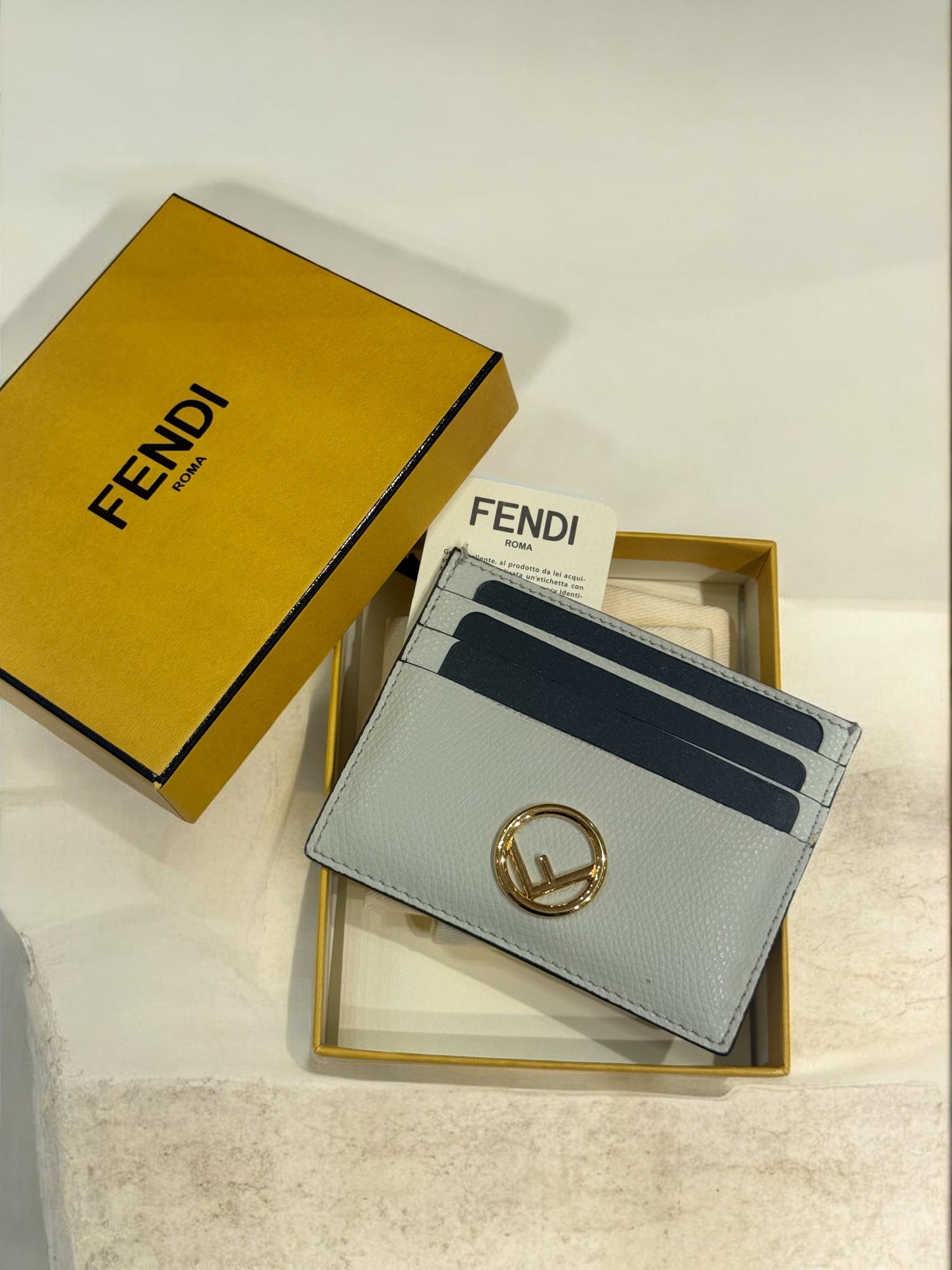Fendi - porte-cartes FF craie