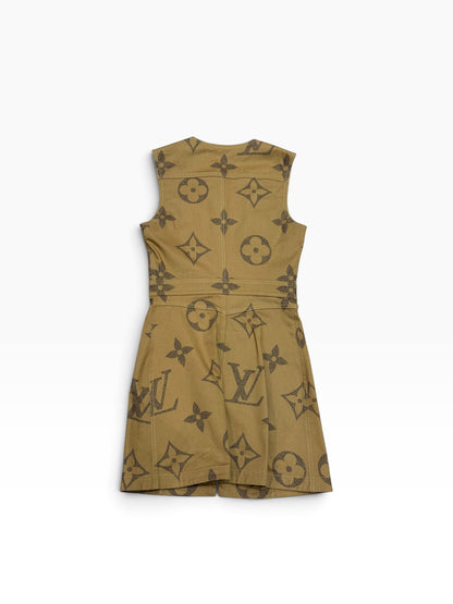 Louis Vuitton - abito in cotone beige con monogramma T38