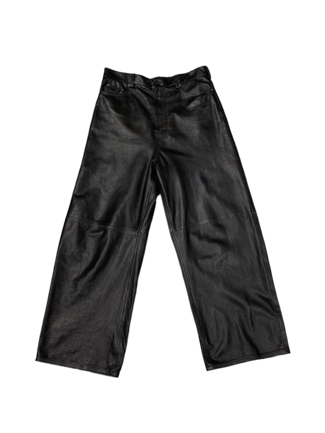 Balenciaga Pantalon en cuir Noir 38 - Les Folies d&