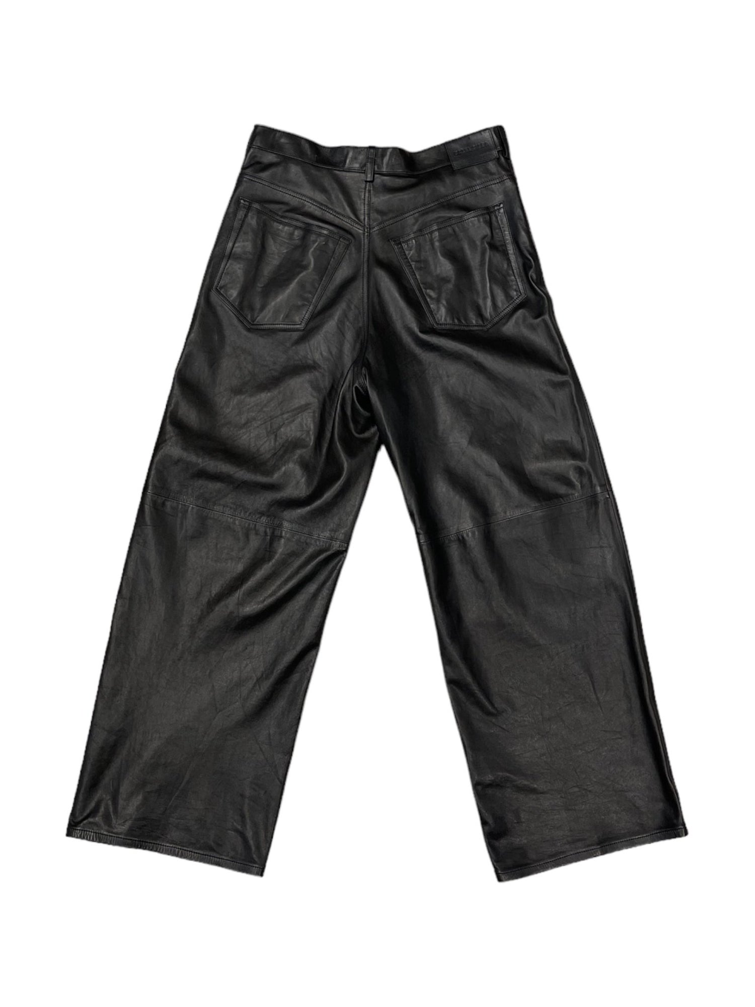 Balenciaga Pantalon en cuir Noir 38 - Les Folies d&