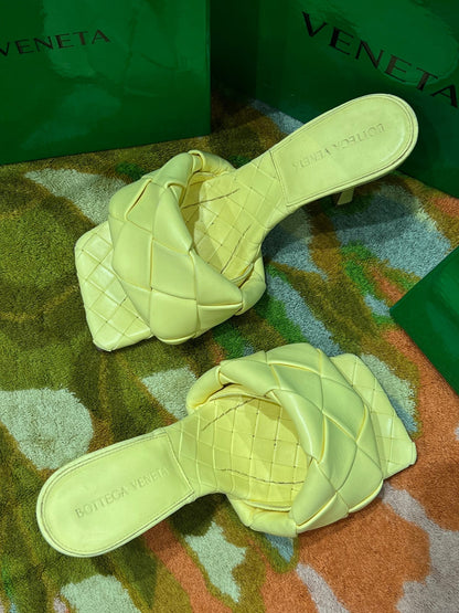 Bottega - mules padded cuir jaune - Les Folies d&
