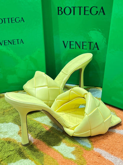 Bottega - mules padded cuir jaune - Les Folies d&