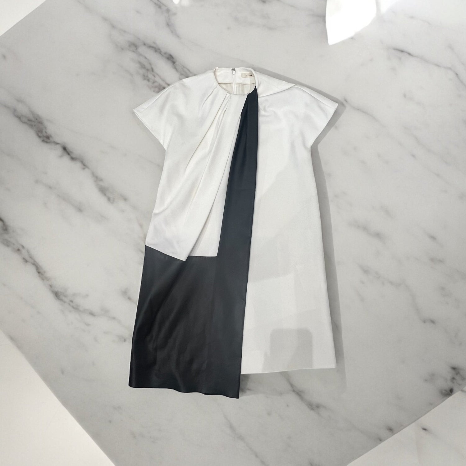 Céline Robe blanche et cuir Blanc S - Les Folies d&