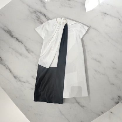 Céline Robe blanche et cuir Blanc S - Les Folies d&