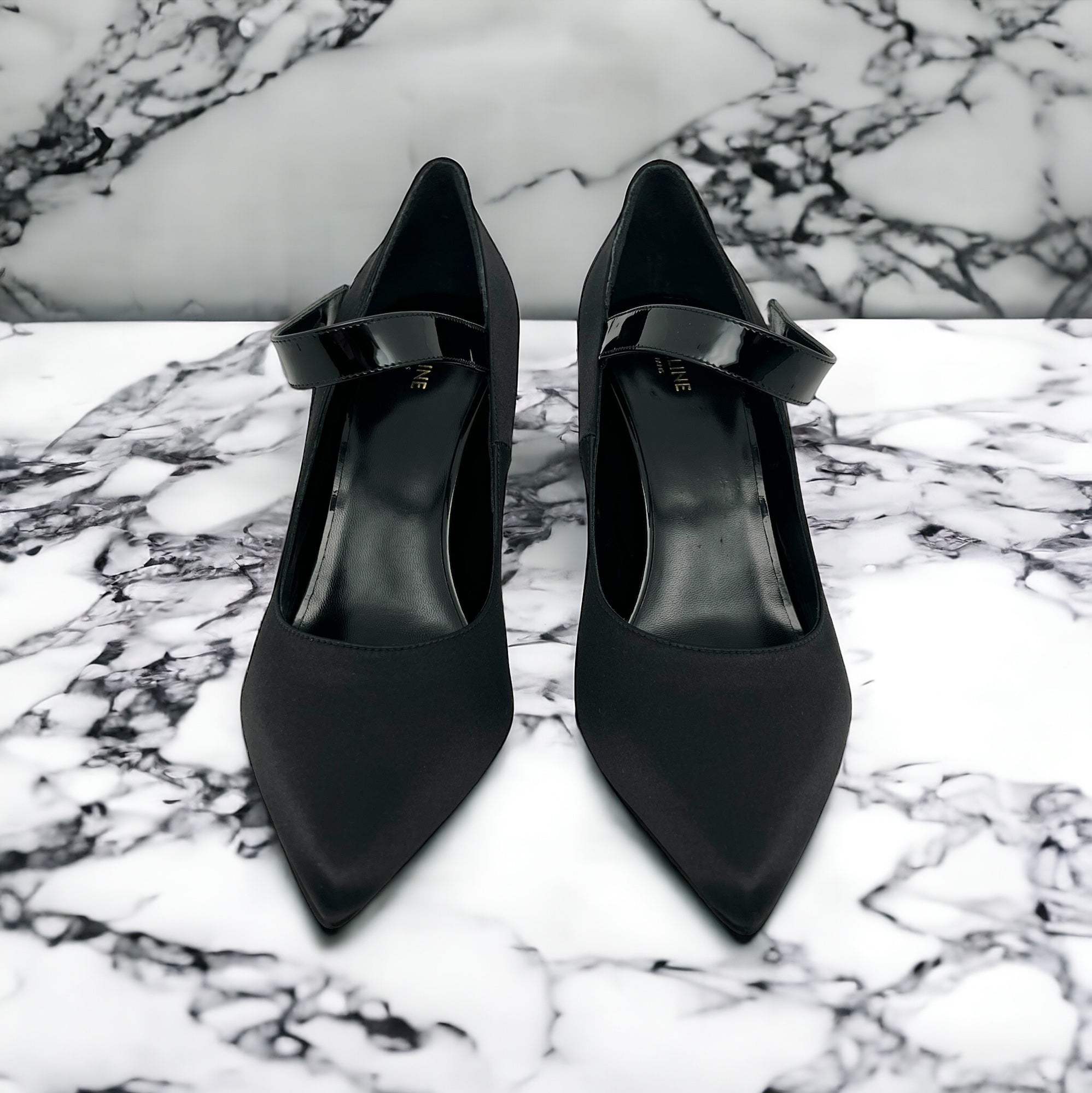 Céline Talons en satin Noir 38 - Les Folies d&