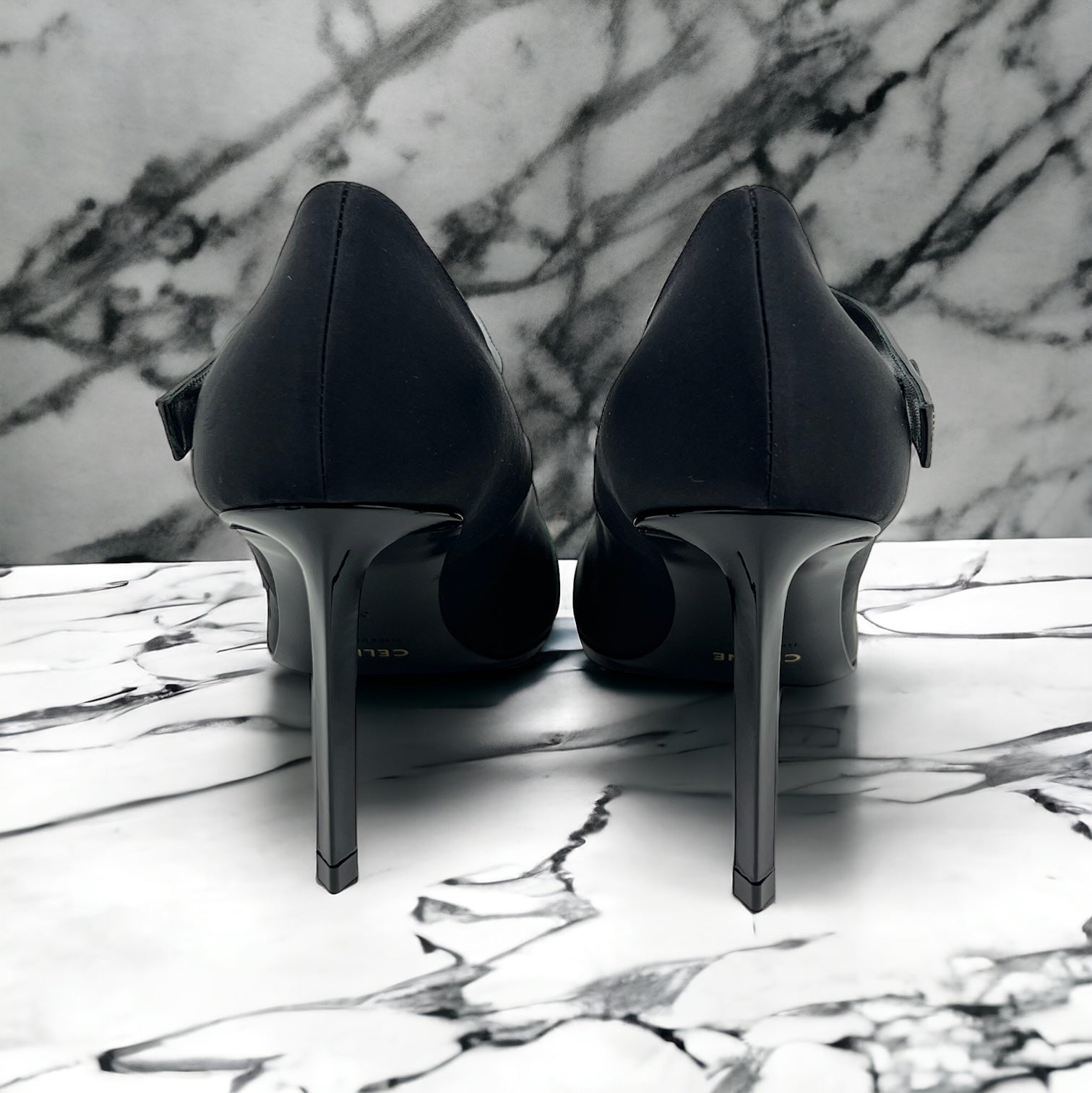 Céline Talons en satin Noir 38 - Les Folies d&