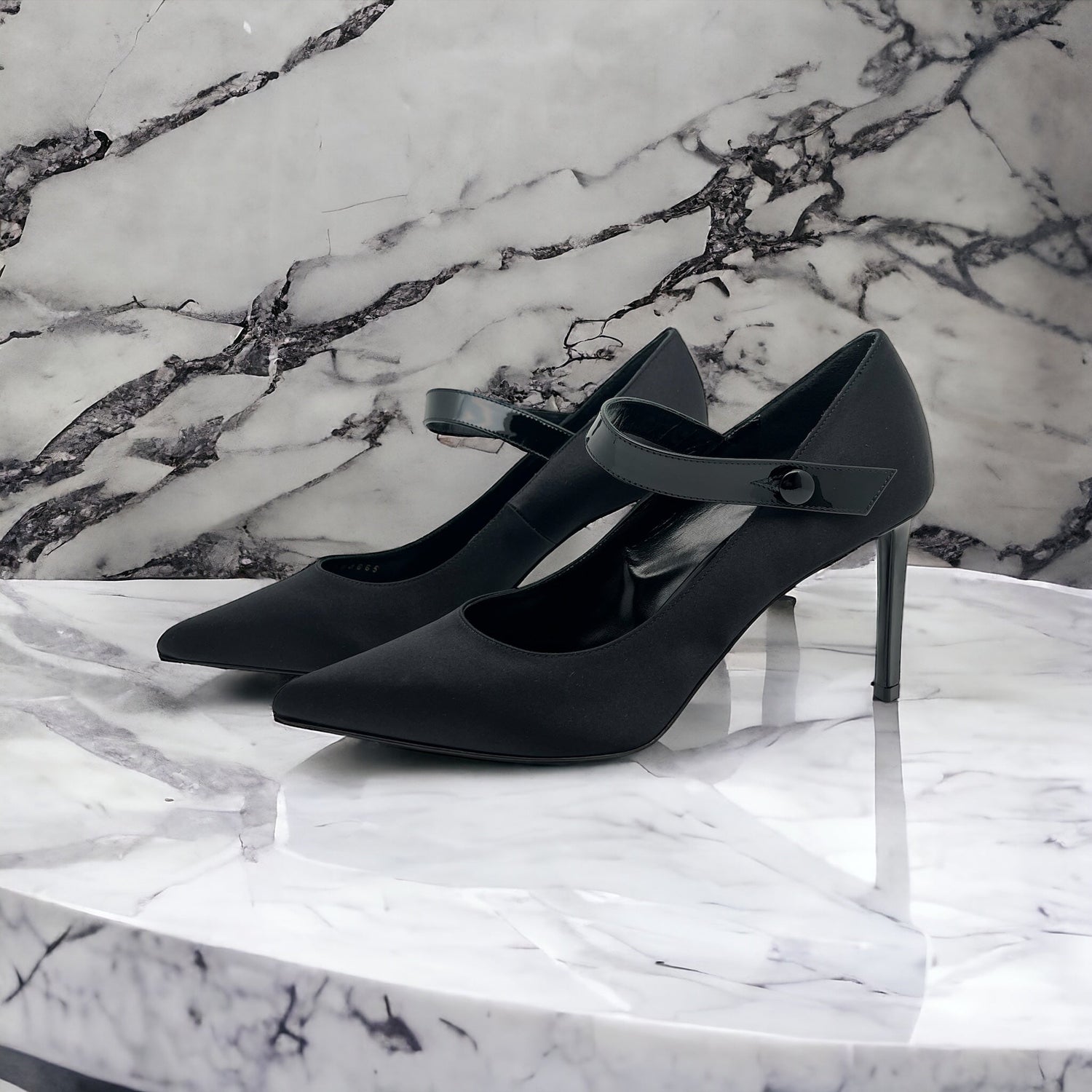 Céline Talons en satin Noir 38 - Les Folies d&