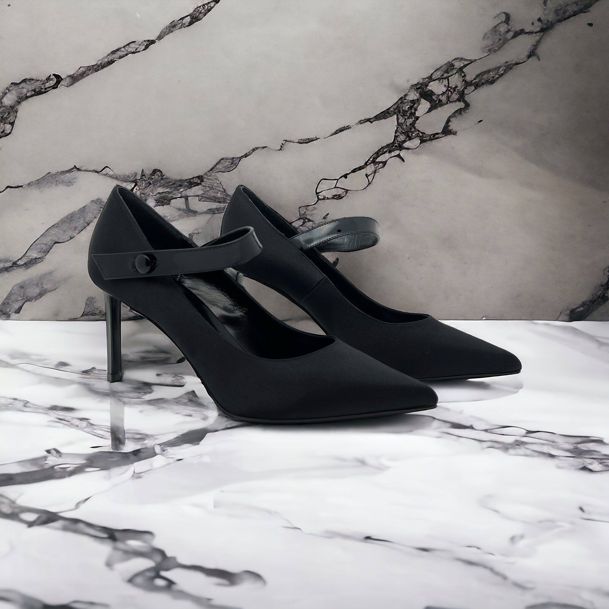 Céline Talons en satin Noir 38 - Les Folies d&