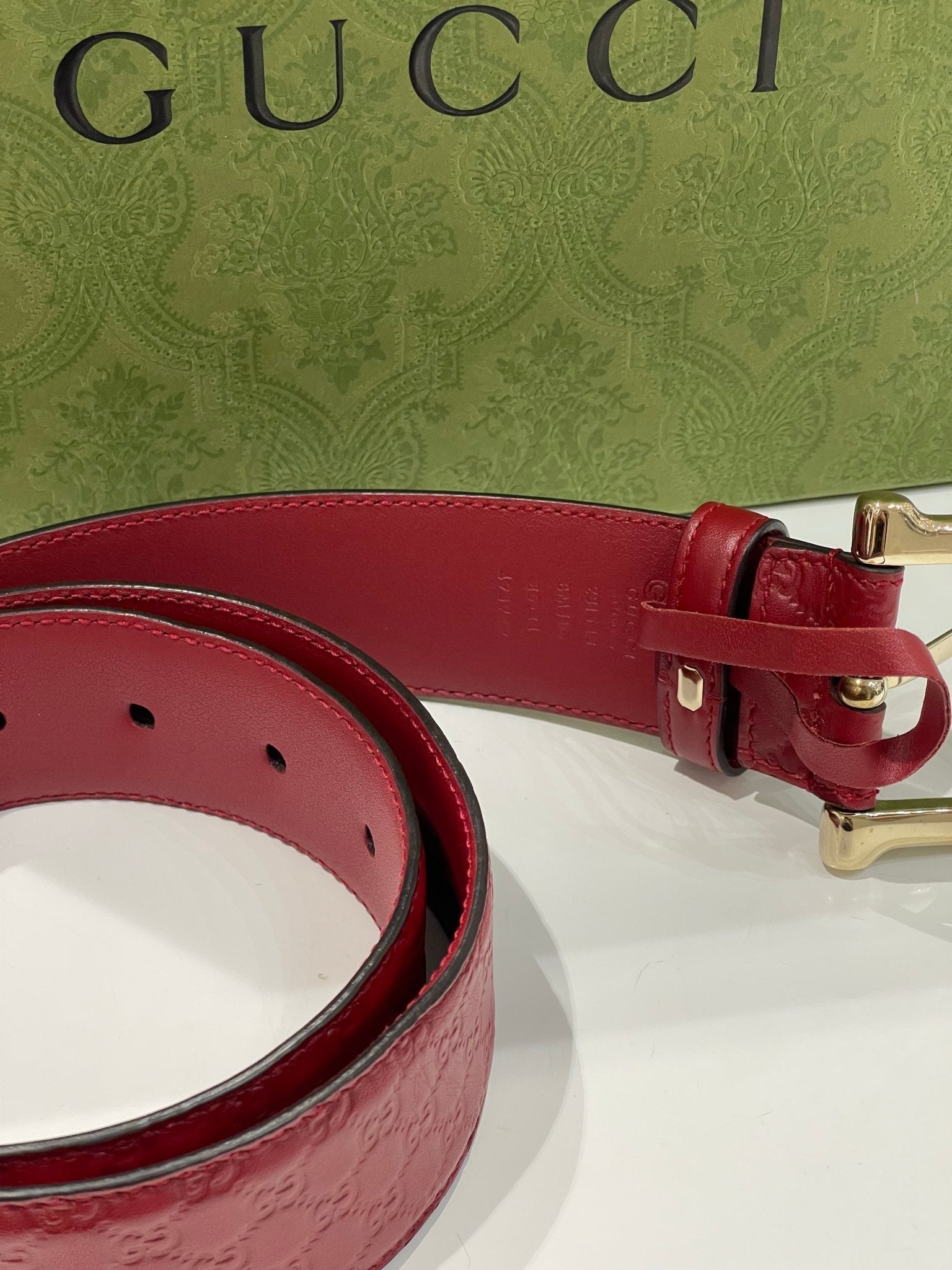 Gucci - Ceinture monogramme GG rouge - Les Folies d&