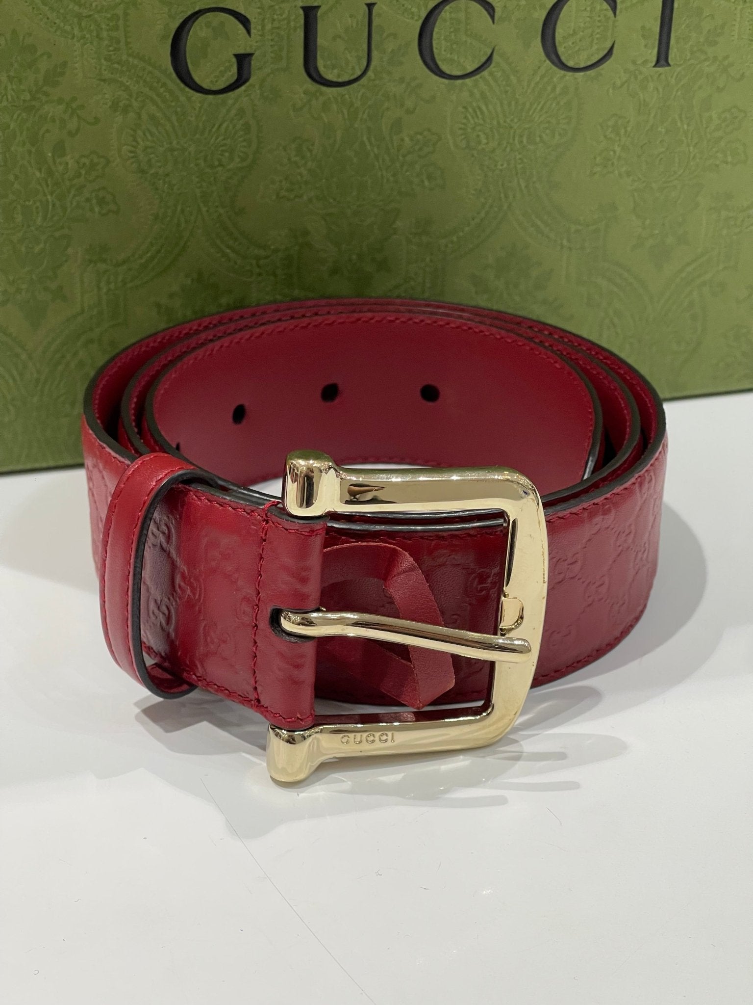 Gucci - Ceinture monogramme GG rouge - Les Folies d&