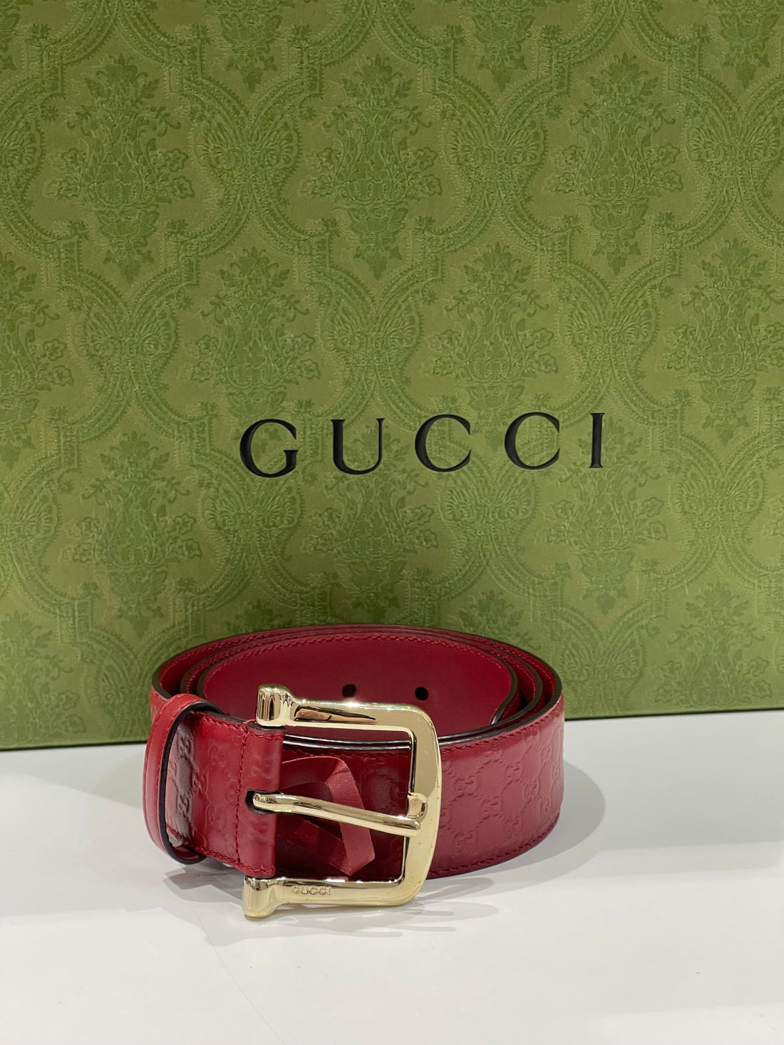 Gucci - Ceinture monogramme GG rouge - Les Folies d&