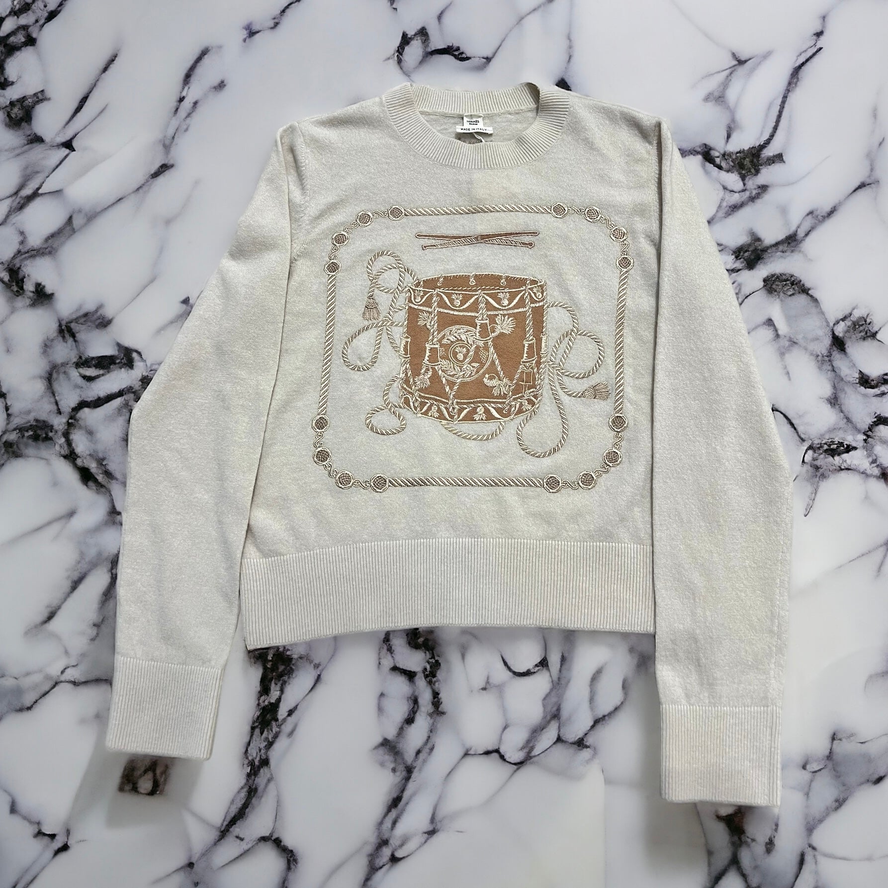 Hermès Pull Beige L - Les Folies d&