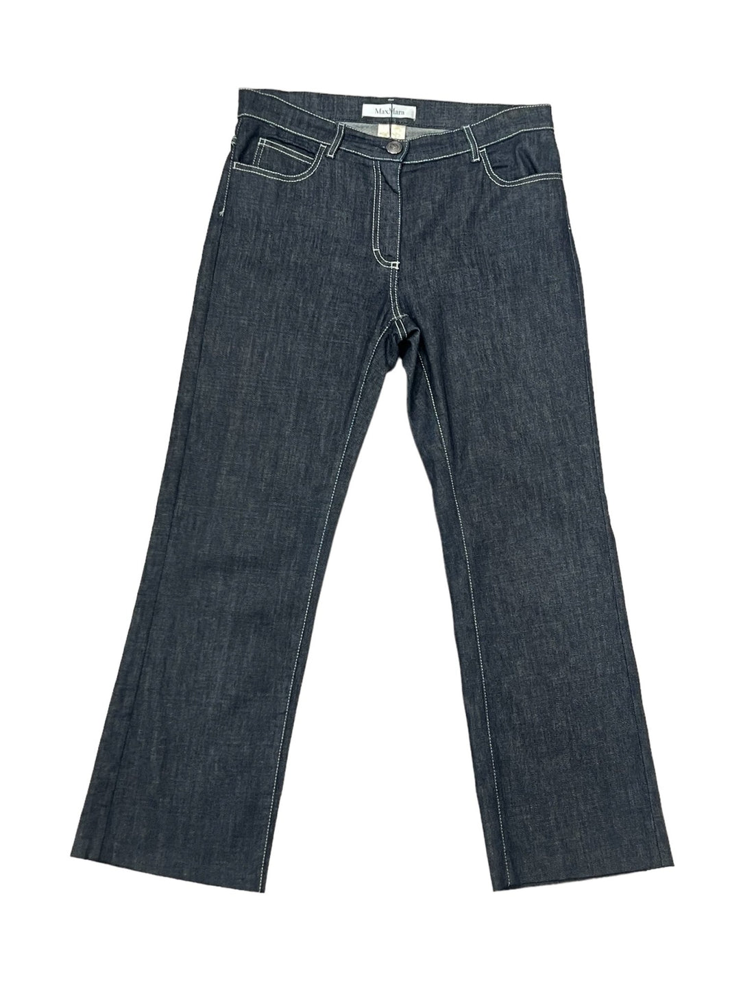 Max et Moi Pantalon avec etiquette cuir Noir 40 - Les Folies d&