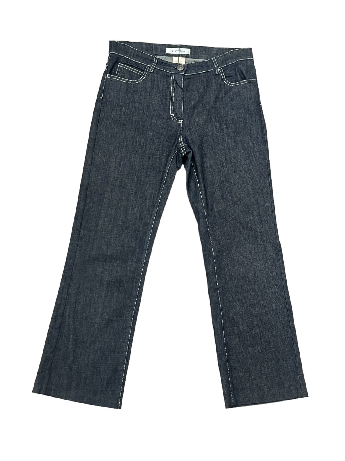 Max et Moi Pantalon avec etiquette cuir Noir 40 - Les Folies d&