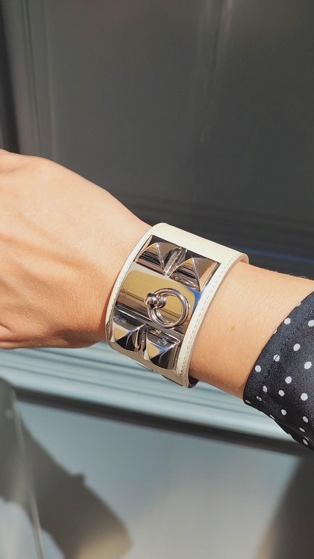 Hermès - Bracelet collier de chien Écru T.S