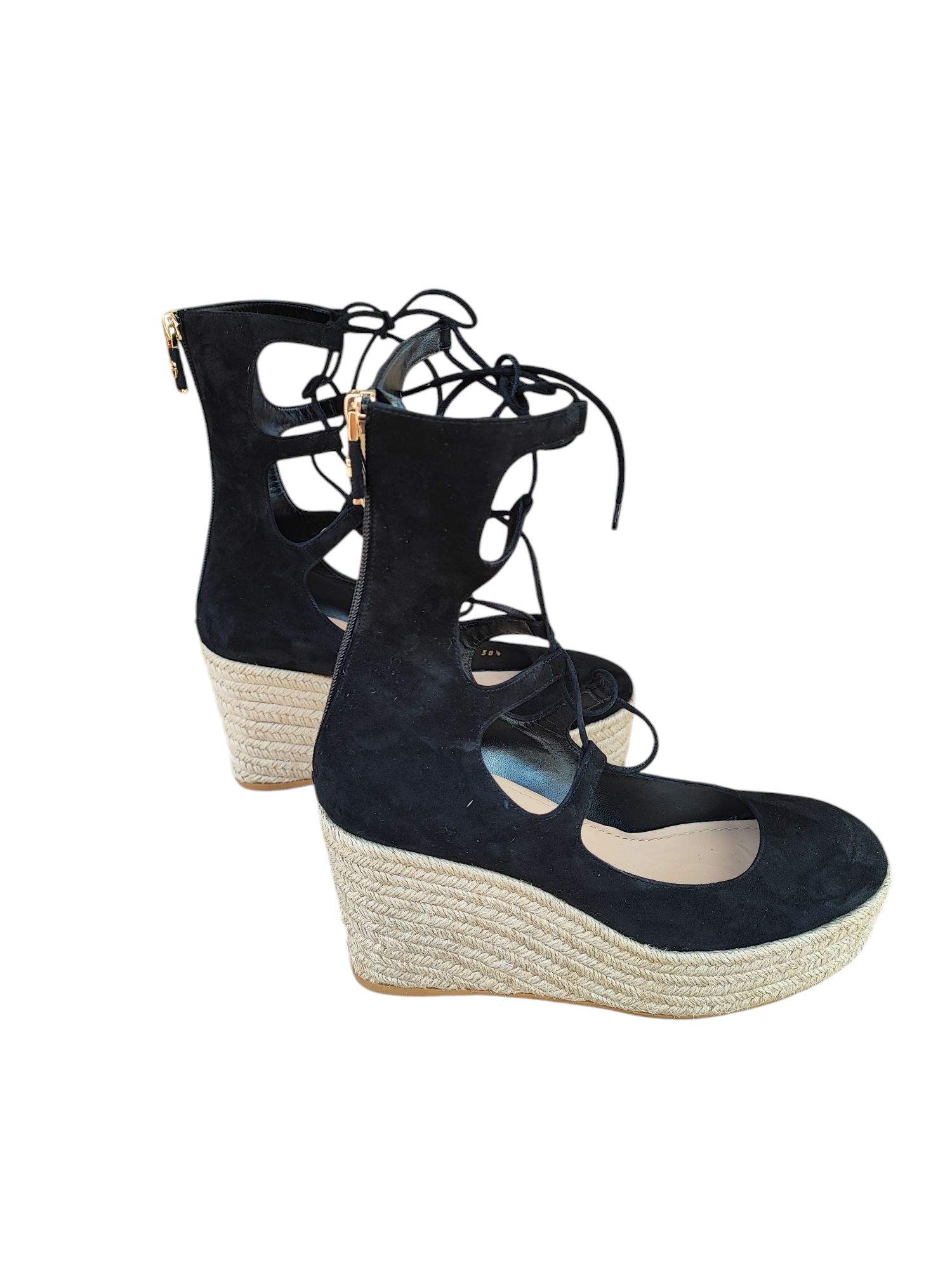 Dior - Schwarze Keil-Espadrilles T38 1/2