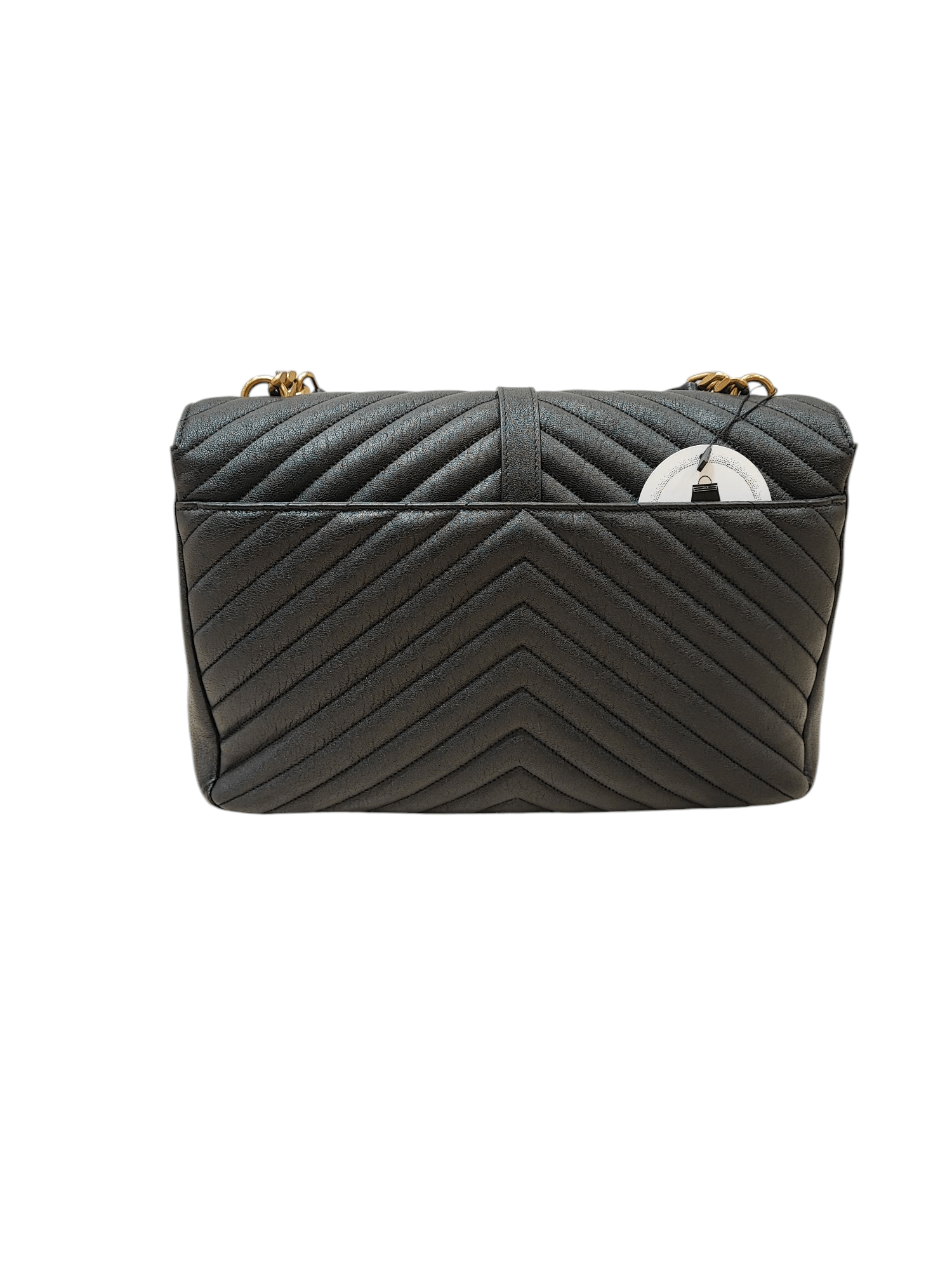 Saint Laurent - Borsa College nera trapuntata a chevron