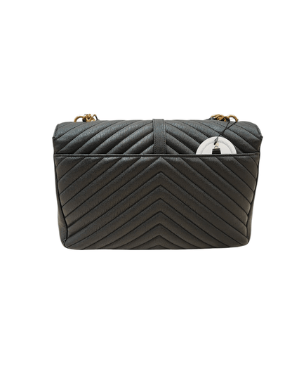 Saint Laurent - Borsa College nera trapuntata a chevron