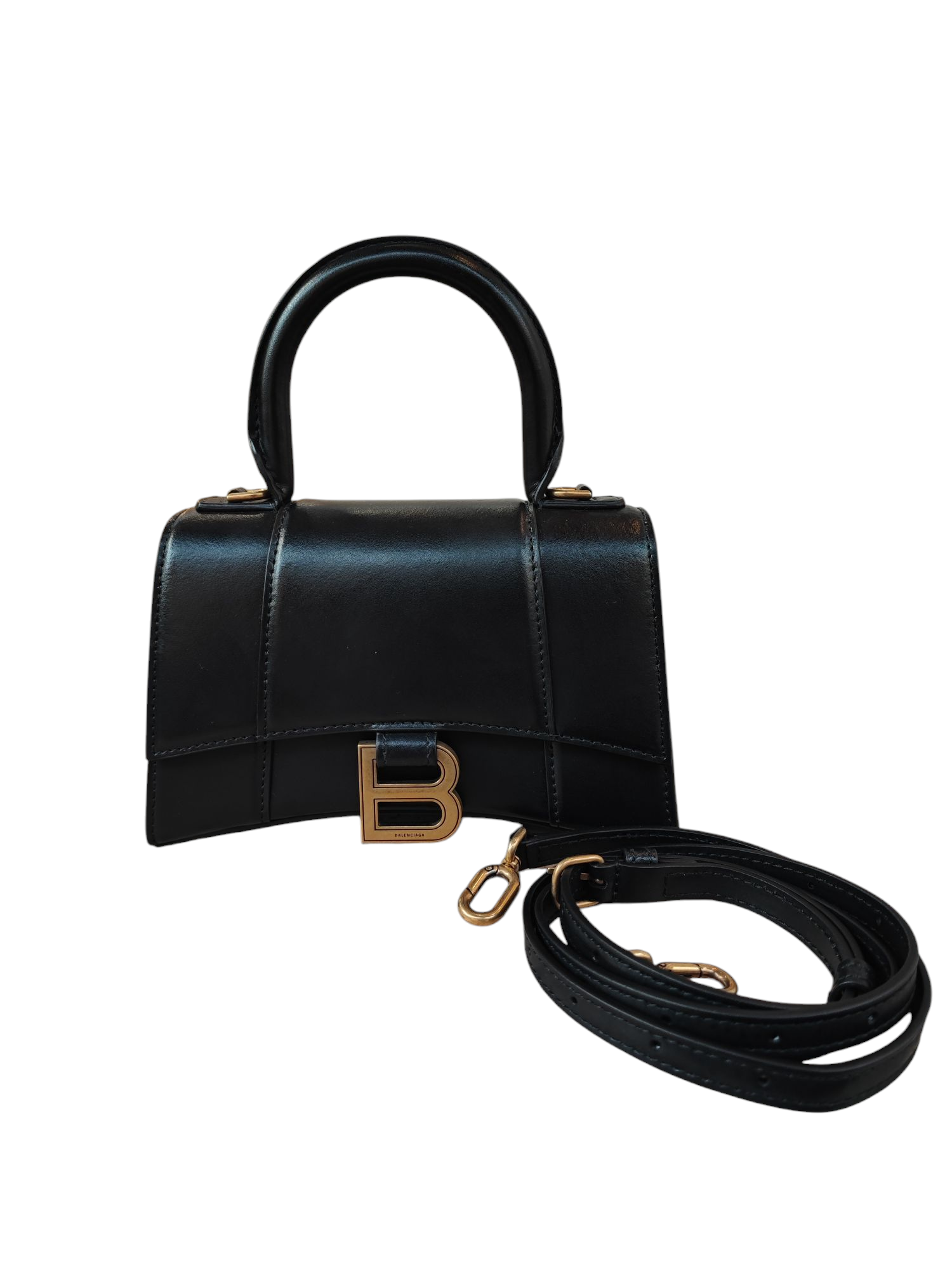 Balenciaga - Borsa Hourglass XS nera