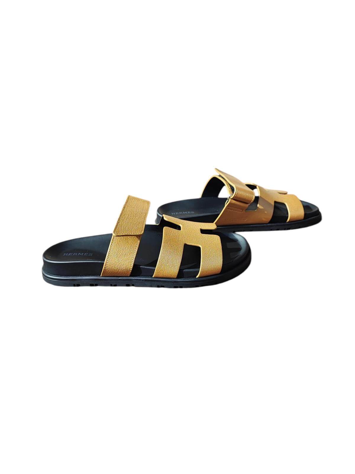 Hermès - Goldene Chypre Sandalen T37