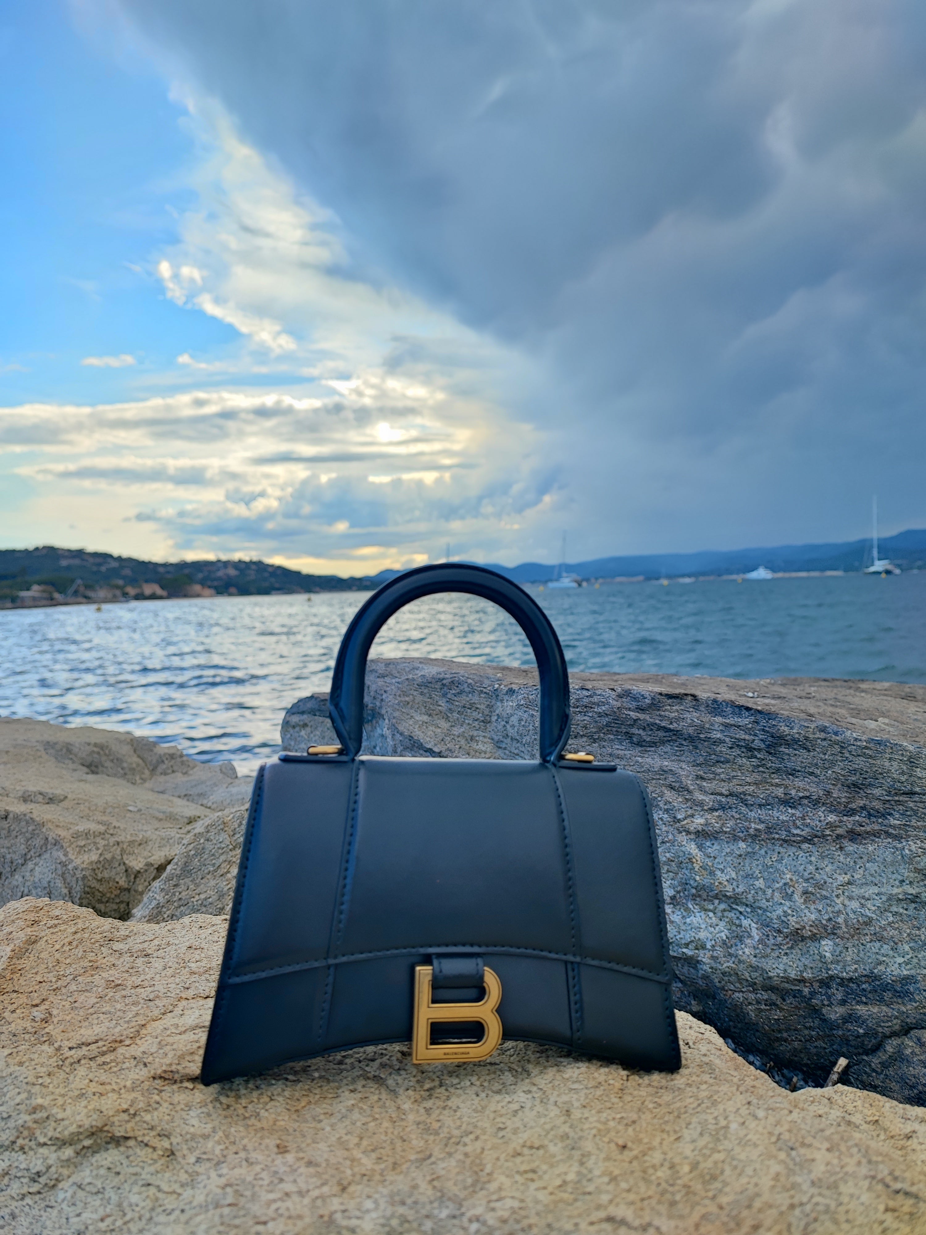 Balenciaga - Borsa Hourglass XS nera