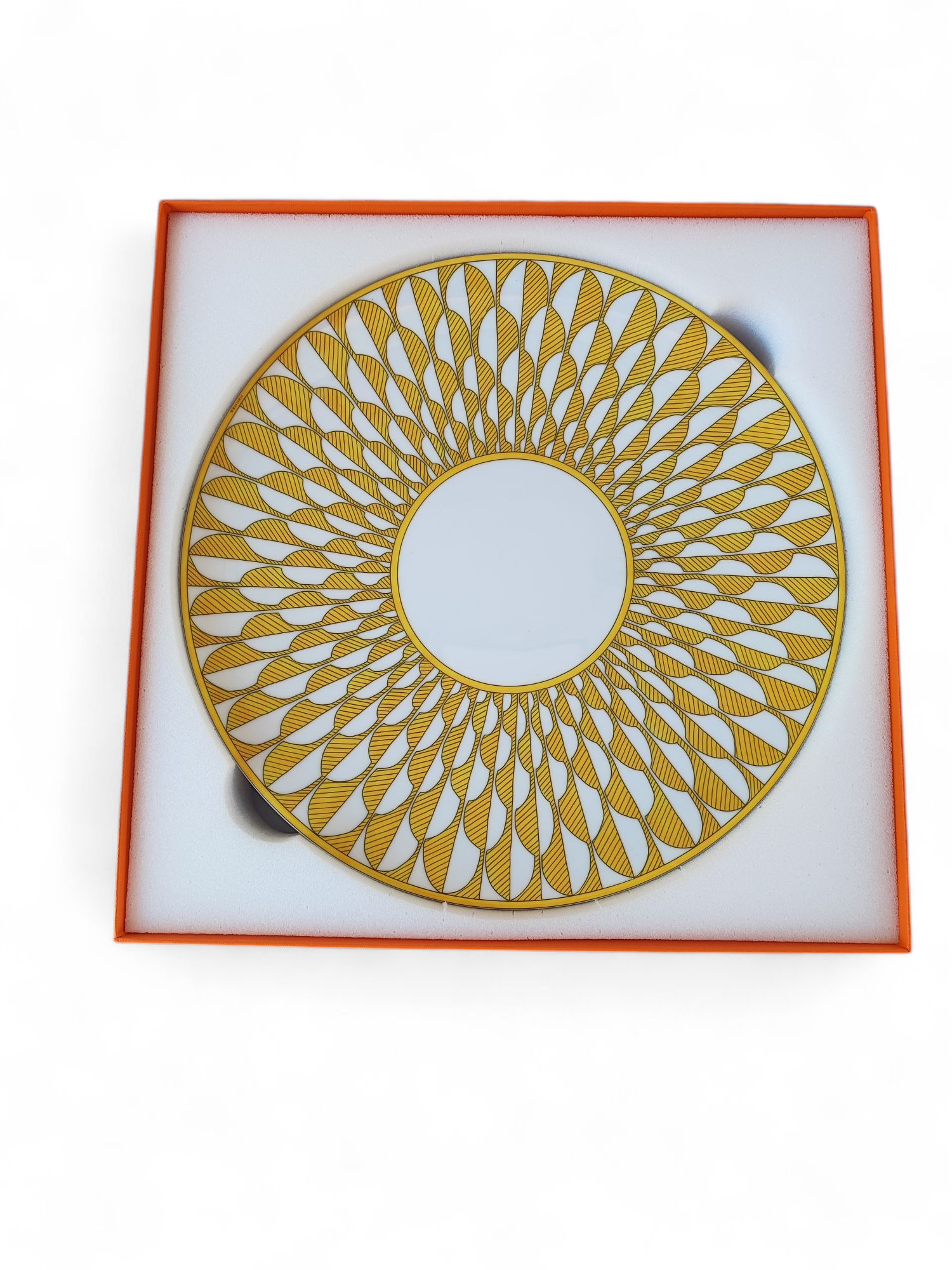 Hermès - Lot de 8 assiettes à dîner Soleil d&