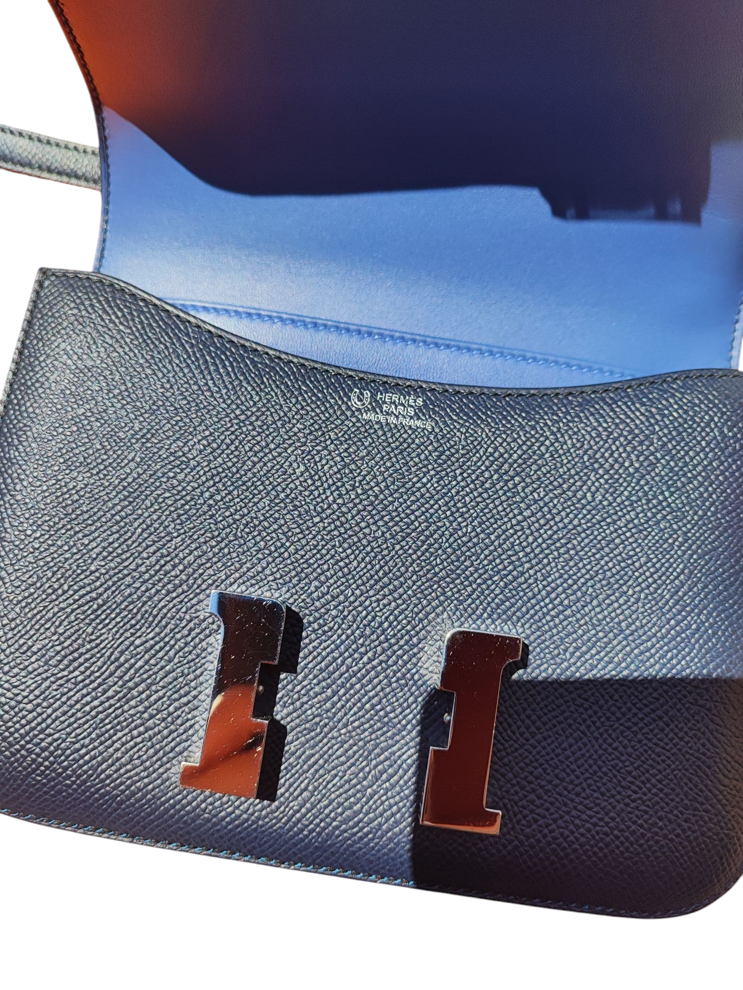 Hermès - Sac Constance 18 bleu commande spéciale