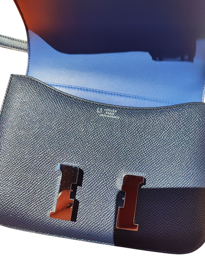 Hermès - Sac Constance 18 bleu commande spéciale