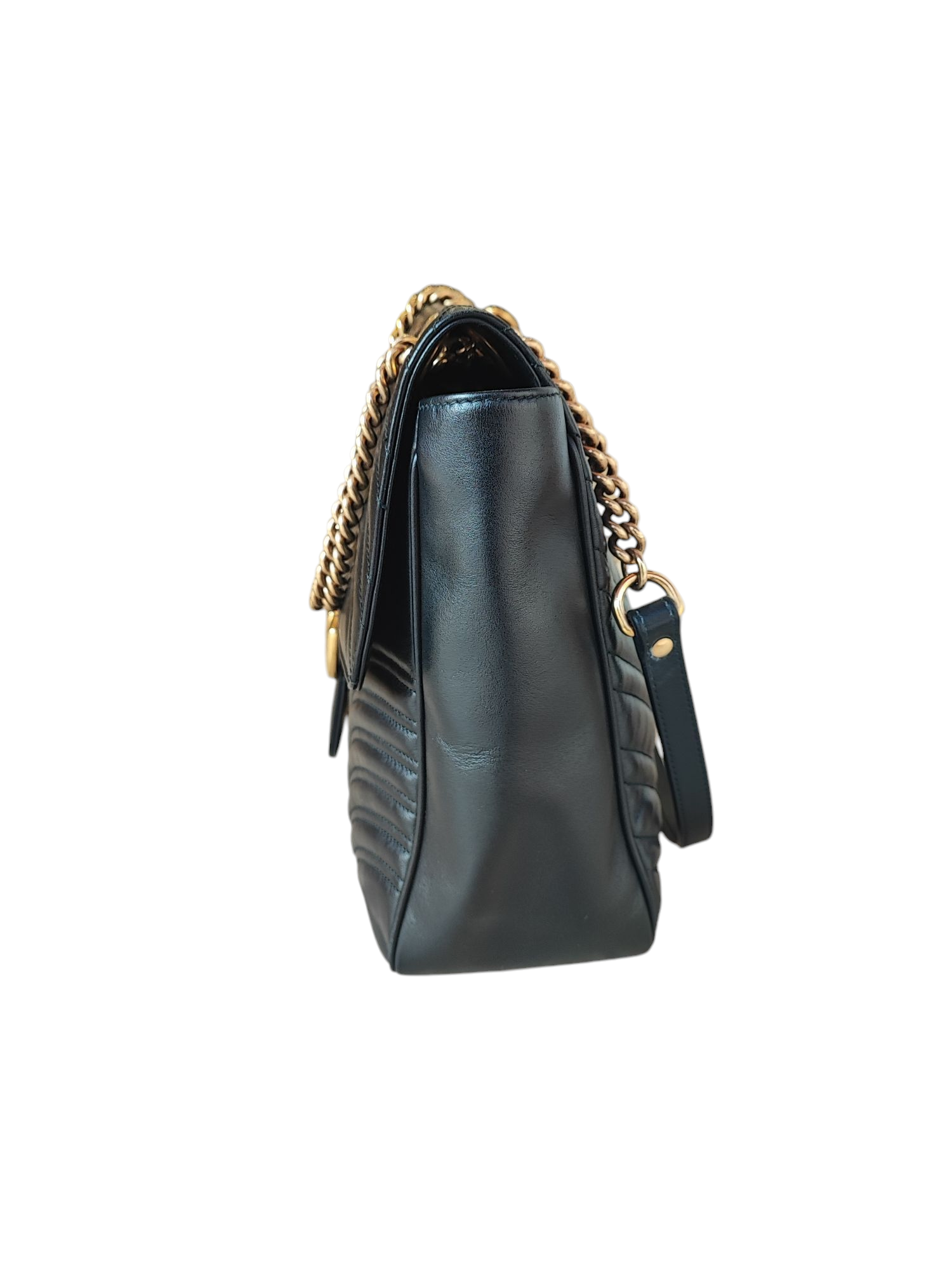Gucci - Große schwarze Marmont-Tasche