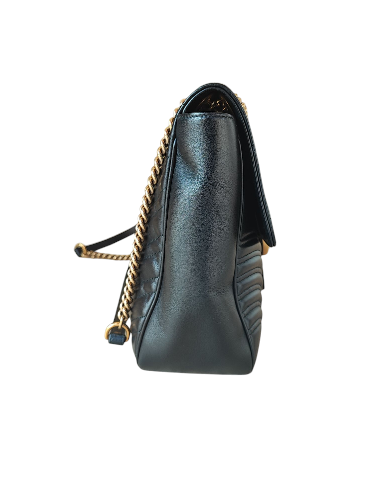 Gucci - Große schwarze Marmont-Tasche