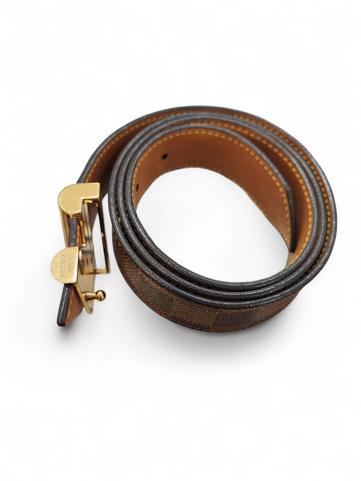 Louis Vuitton - Damier belt with V buckle 90 cm