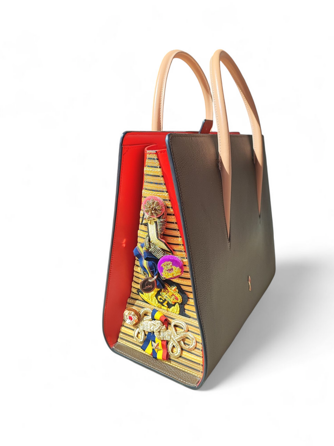 Christian Louboutin - Borsa Paloma in pelle taupe