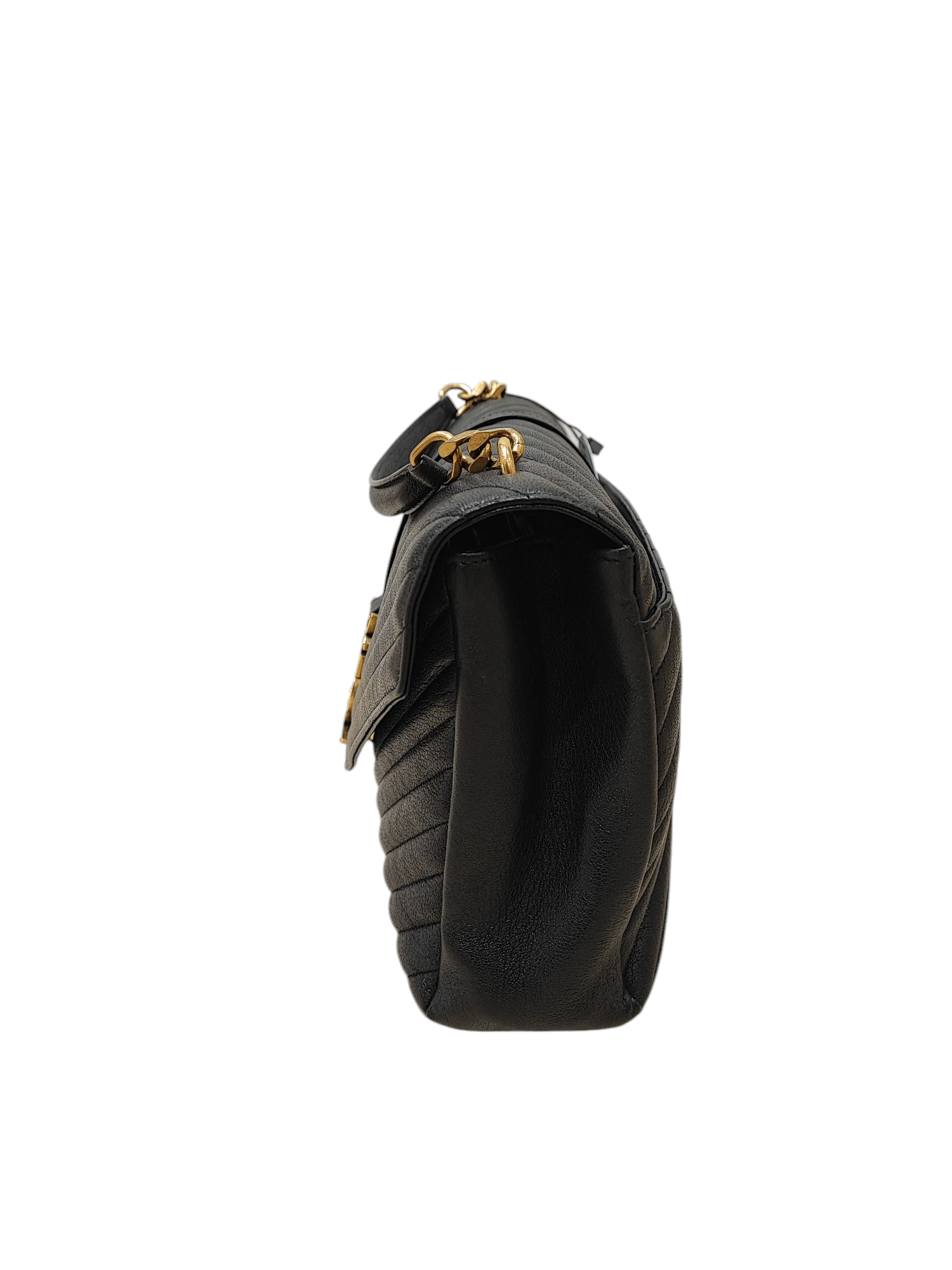 Saint Laurent - Borsa College nera trapuntata a chevron