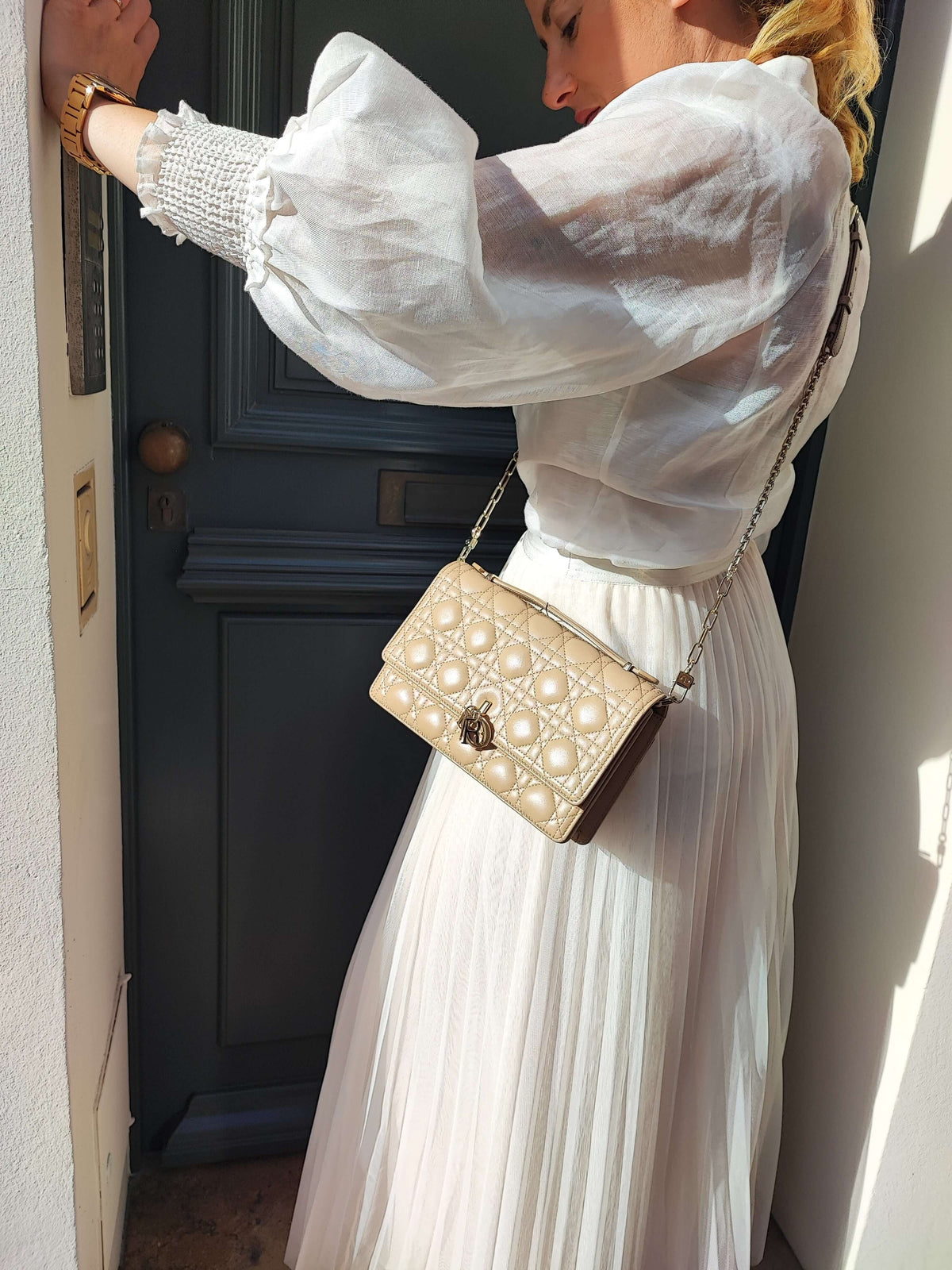 Dior - Beige Top Handle Bag