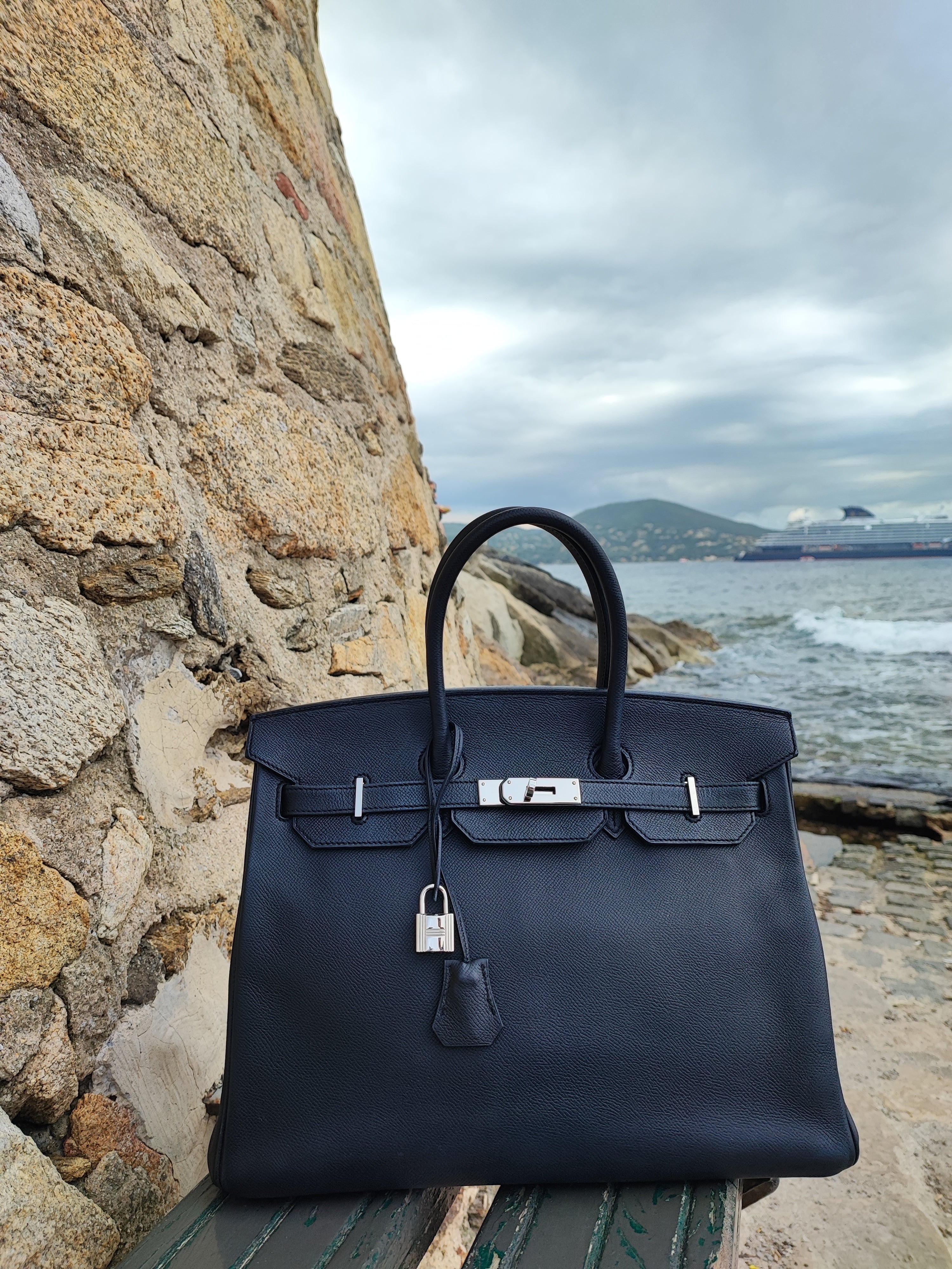 Hermès - Birkin-Tasche 35 Epsom Schwarz